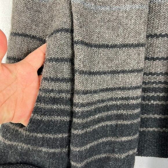 VINCE Cardigan Sweater Women S Sophie Hooded Striped Oversized Grey Black Alpaca - Picture 4 of 10